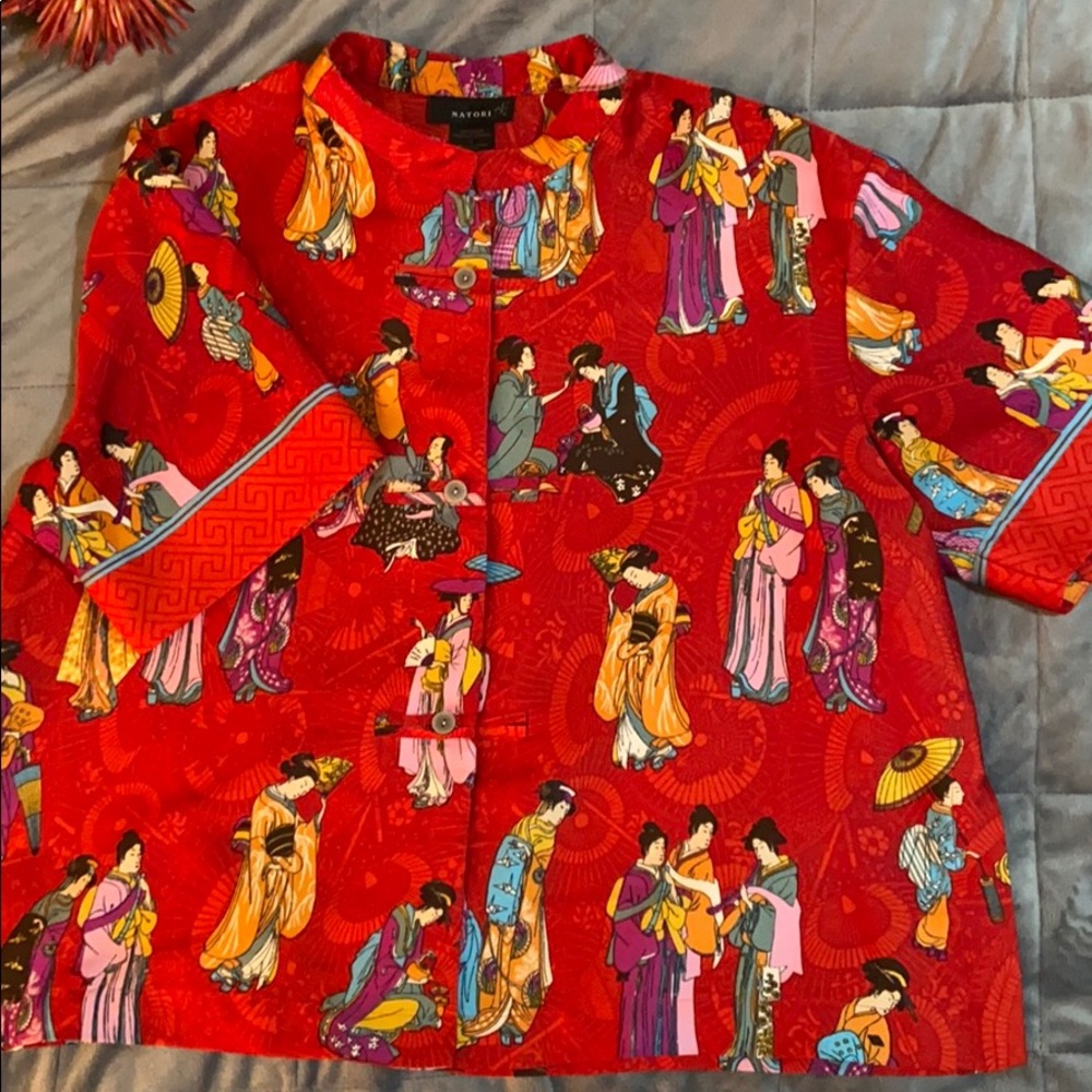 Authentic Natori PJ Button-Up Top